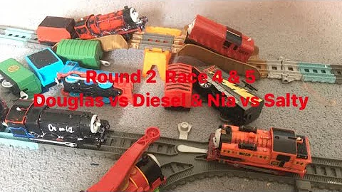 Tomy Sodor Races S1 Round 2 Race 4&5 Douglas vs Diesel & Salty vs Nia