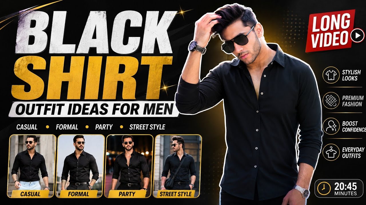 Black Shirt For Men | Black Shirt Outfit Ideas For Men | Mens Fashion  #mensfashion #shirts #shirts