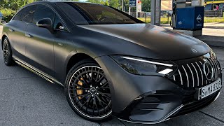 NEW EQE53 AMG! Full ELETRIC E63?! +SOUND! POV Autobahn Drive 0-100 Interior Exterior Walkaround