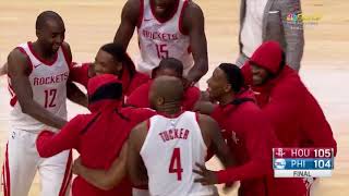 Houston Rockets Vs Philadelphia Sixers Eric Gordon With A Clutch 3, Buzzer Beater - Game Winner