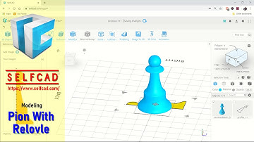 SelfCAD 3D Modeling Pion Chess With Revolve Tools