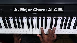 How to Play the A Flat Major Chord on Piano - Piano Lesson for Beginners