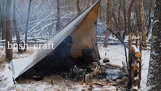 ［ブッシュクラフト］〜雪の降る森で友人とタープ泊〜