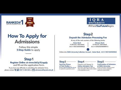 How to Apply for Admissions in Iqra University Islamabad Campus #admissionsopen #2022 #university