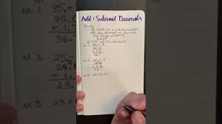Adding and subtracting with decimals