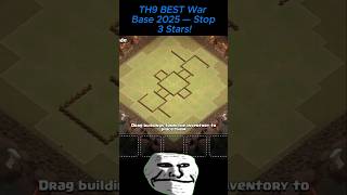 TH9 BEST War Base 2025 — Stop 3 Stars!#shots #coc #clashofclans #th9