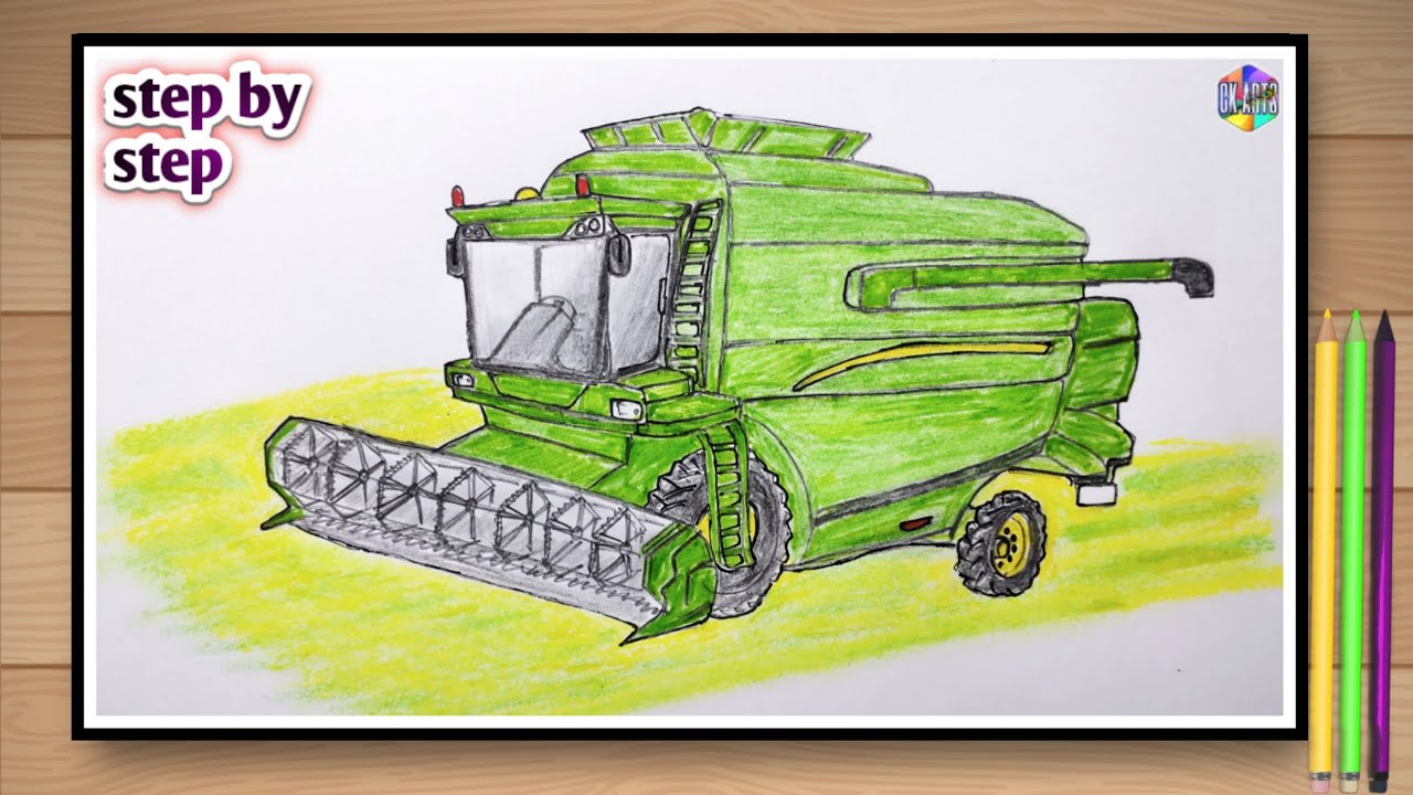 Combine harvester hand drawn sketch icon Vector Image