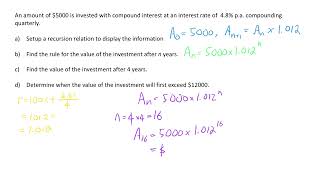 Geometric Sequence - Practical Application Compound Interest