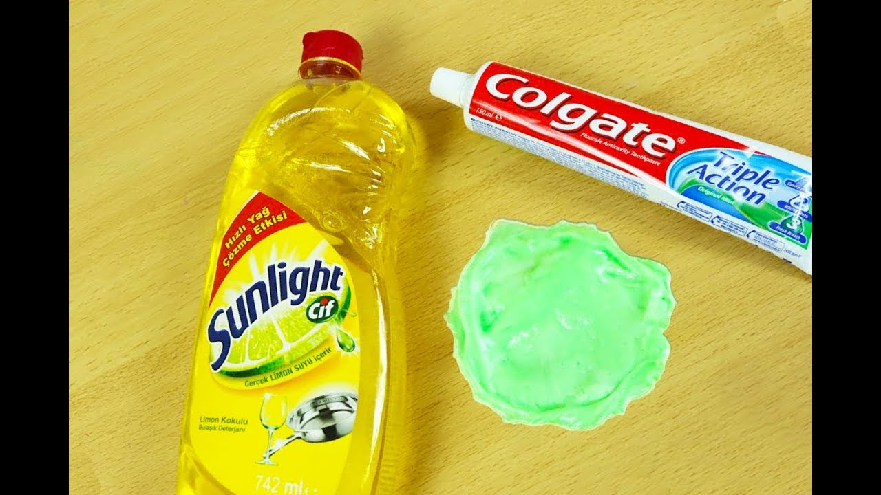 Dish Soap And Colgate Toothpaste Slime How To Make Slime Soap Salt And Toothpaste No Glue
