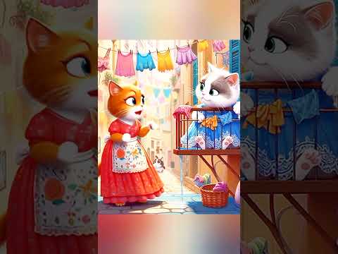 القطه مياو أم طرطور كبت مياه وسخه على غسيل جارتها ولكن النهاية صادمه جدا    