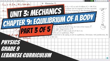 Physics, Grade 9- Mechanics: Chapter 9, Equilibrium of a Body: Part 3.
