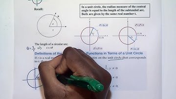 4.2 part 1 - Trigonometric Functions Defined on the Unit Circle