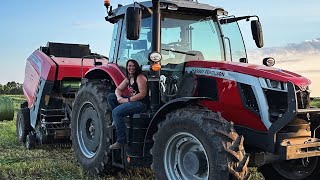 Wet Baling Oats with the MF RB.4160V Baler | making 50 2000 pound bales an hour | #hay #mfborntofarm