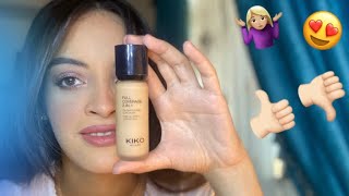 ريفيو فاونديشن كيكو إختبار اكتر من ٨ ساعات|kiko Milano full coverage 2 in 1 foundation & concealer