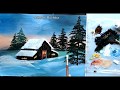 Snowy Winter Landscape with Hut | Acrylic Scenery Painting