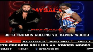 WWE 2K24 - Seth Rollins vs Xavier Woods Normal Match | PPSSPP