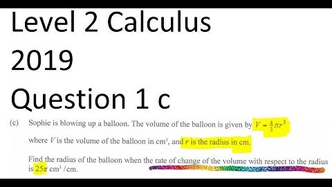 2019 Level 2 maths - Calculus Q1c