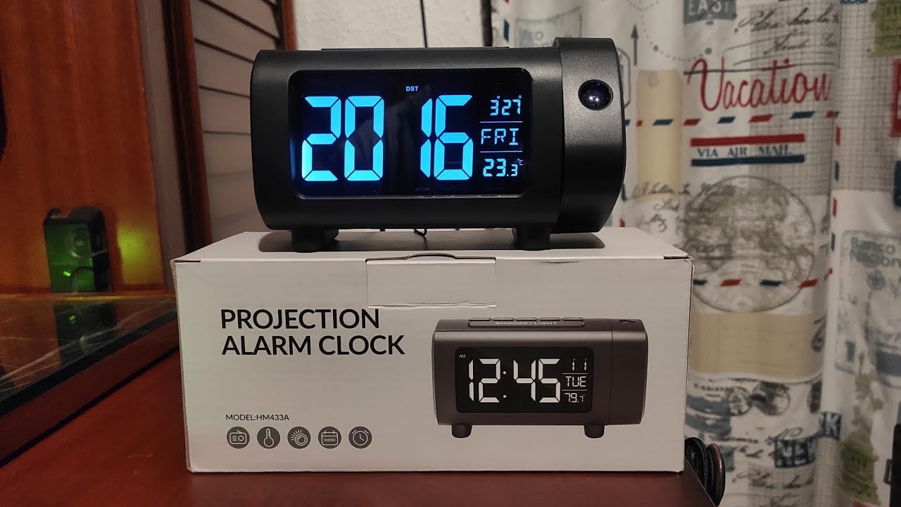 LIORQUE Radio Despertador Proyector, Reloj Despertador Digital con