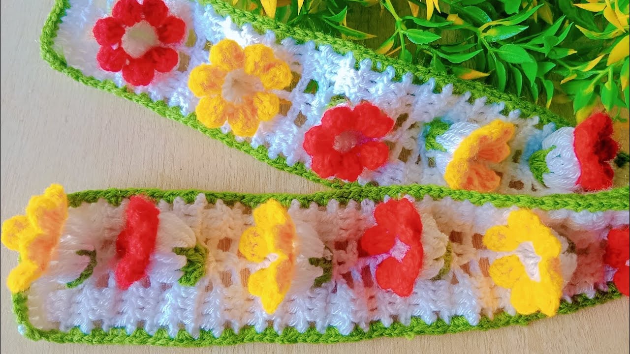 Wow 😲 so easy flower toran patti design for door hanging #woolentoran #crochet #jhalarpatti #2025