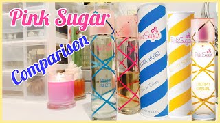 Pink Sugar Berry Blast + Pink Sugar Creamy Sunshine and Pink Sugar (original) comparison