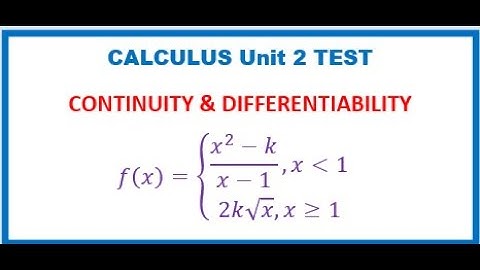 Continuity and Differentiability of Functions Calculus MCV4U Exam Practice