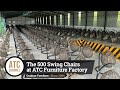 The 500 swing chairs at atc furniture factory