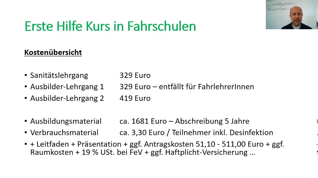 New Erste Hilfe Ausbilder in Fahrschulen - welche Vorraussetzungen sind erforderlich