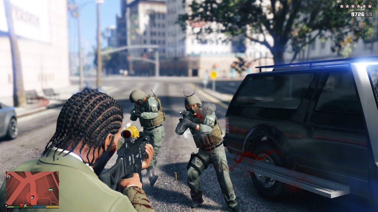 GTA 5 Madrazo Cartel Connection Shootout + 10 Star Escape (RDE 4.1.3 ...