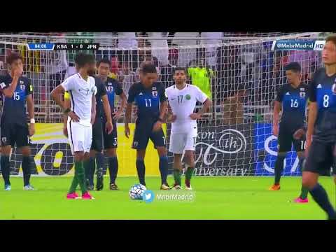 لحظة اعلان الحكم تأهل الأخضر السعودي الى روسيا ٢٠١٨