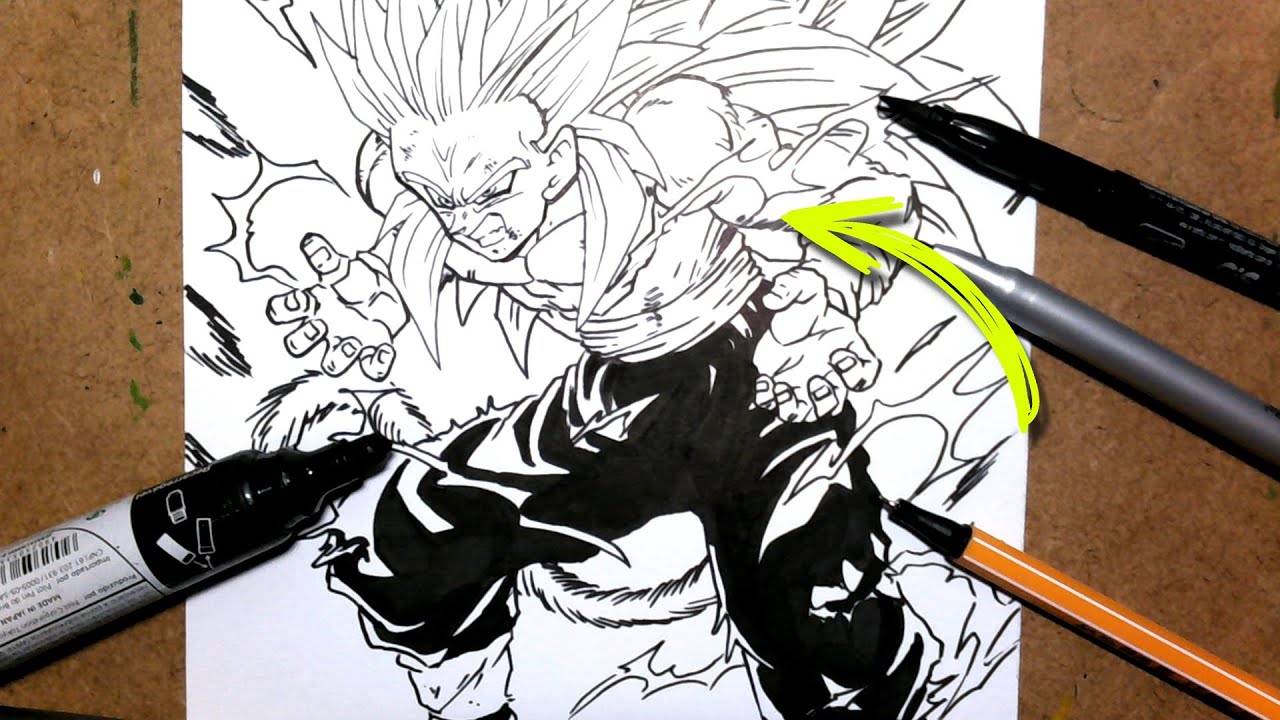 COMO DESENHAR O GOKU SUPER SAYAJIN 5 SUPREMO - DESENHANDO DRAGON BALL 