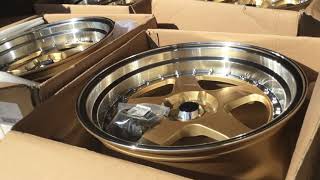 JNC Wheels // 17x9 // JNC 010 Gold with Machined Lip // 2005 Honda Civic ES 7th Gen // Unboxing