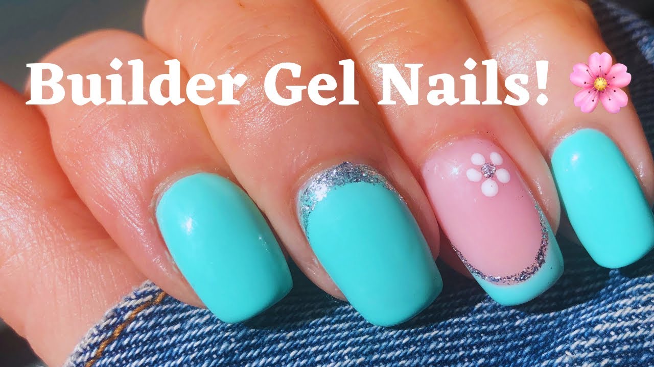 Builder Gel nail Tutorial / Tiffany nail design 💎🌸💅 - YouTube