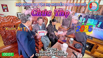 Chúc thọ cụ ông NGUYỄN VĂN GIÁP-cụ bà NHUYỄN THỊ NHỊ Xuân Ất Tỵ 2025 họ Nguyễn Công Đại Mỗ