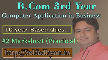 #2 Mark Sheet Based Exam Question - BCOM 3rd Year - Computer Application in Business with PDF