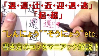 選 適 辻 近 迎 退 逃 起 超 健 足 しんにょう そうにょう などの書き方のコツを解説 Youtube
