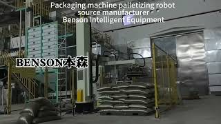 Column robot for pressing and palletizing mung beans#robotarm  #automation #palletizing #beans