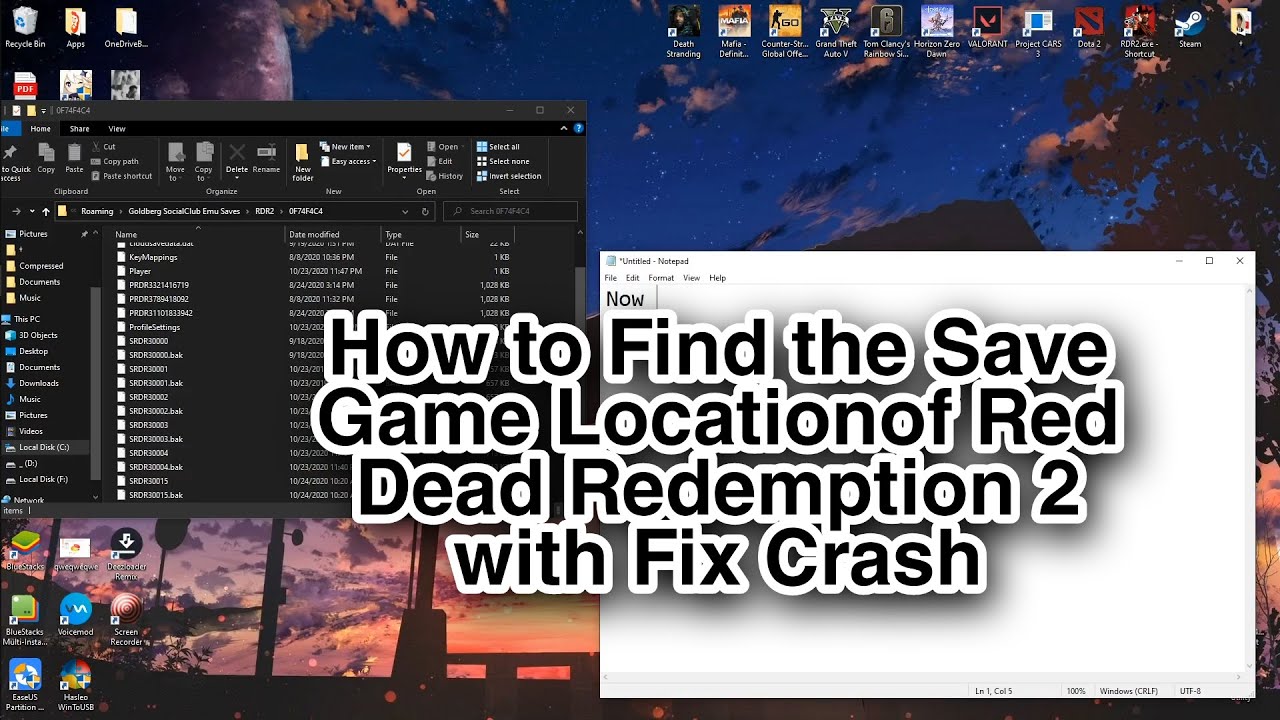 Skæbne Bror nå How to Transfer Save Game Location of Red Dead Redemption 2 with Fix Crash  and ERR_GTX_STATE - YouTube