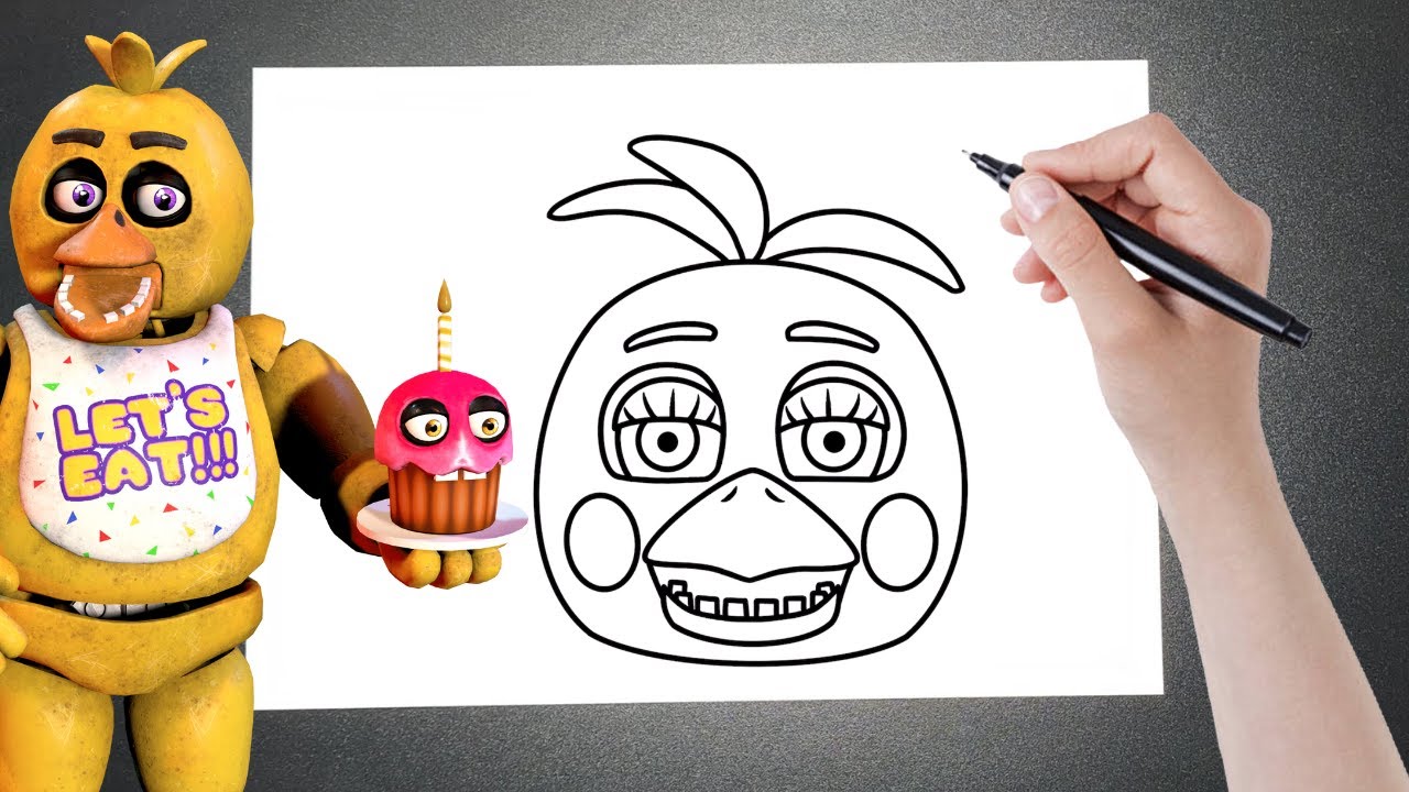 How to draw Chica jumpscare from Five Nights at Freddy's FNAF drawing  lesson