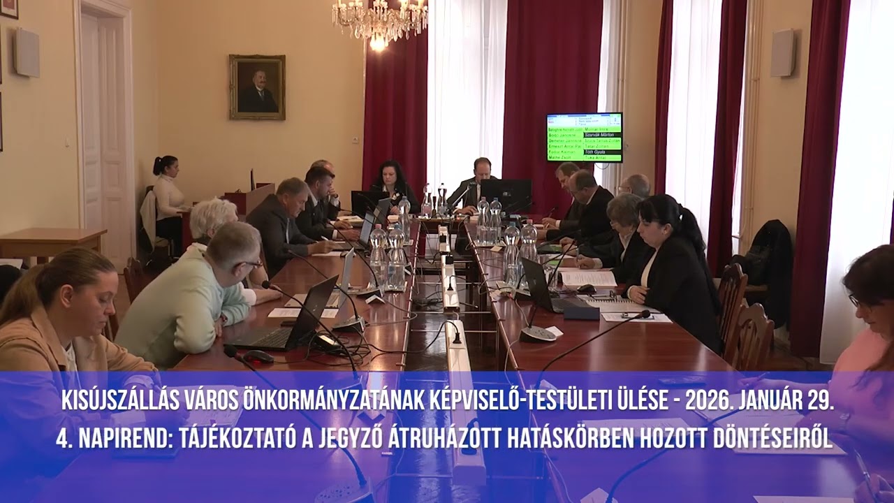 Kisújszállás Város Önkormányzatának képviselő-testületi ülése - 2026. január 29.