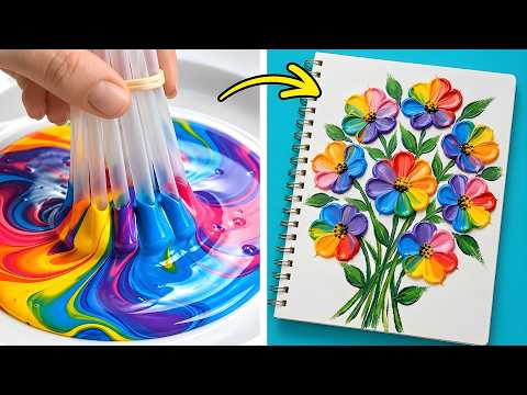 ✏️ خلي أغراض المدرسة ألوان قوس قزح بأسهل حرف يدوية
