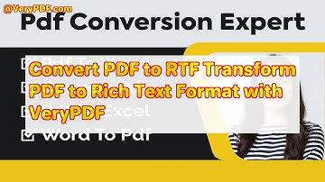 Convert PDF to RTF Transform PDF to Rich Text Format with VeryPDF