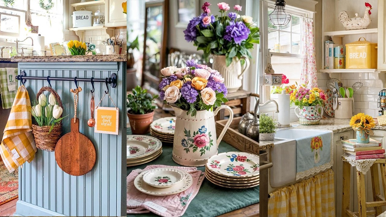 Идеи оформления кухни весной 2026 года: уютный винтажный стиль загородного дома, вдохновение и но...