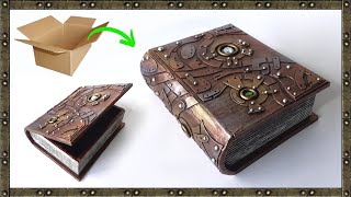Как сделать КОРОБКУ для книг в стиле СТИМПАНК | Коробка из картона своими руками