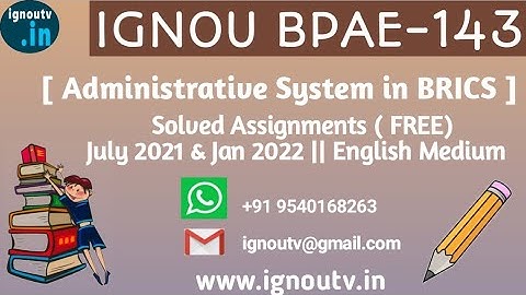 IGNOU BPAE-143 Solved Assignment July 2021 & Jan 2022 [FREE] || IGNOU BAG || IGNOU TV || IGNOU ||