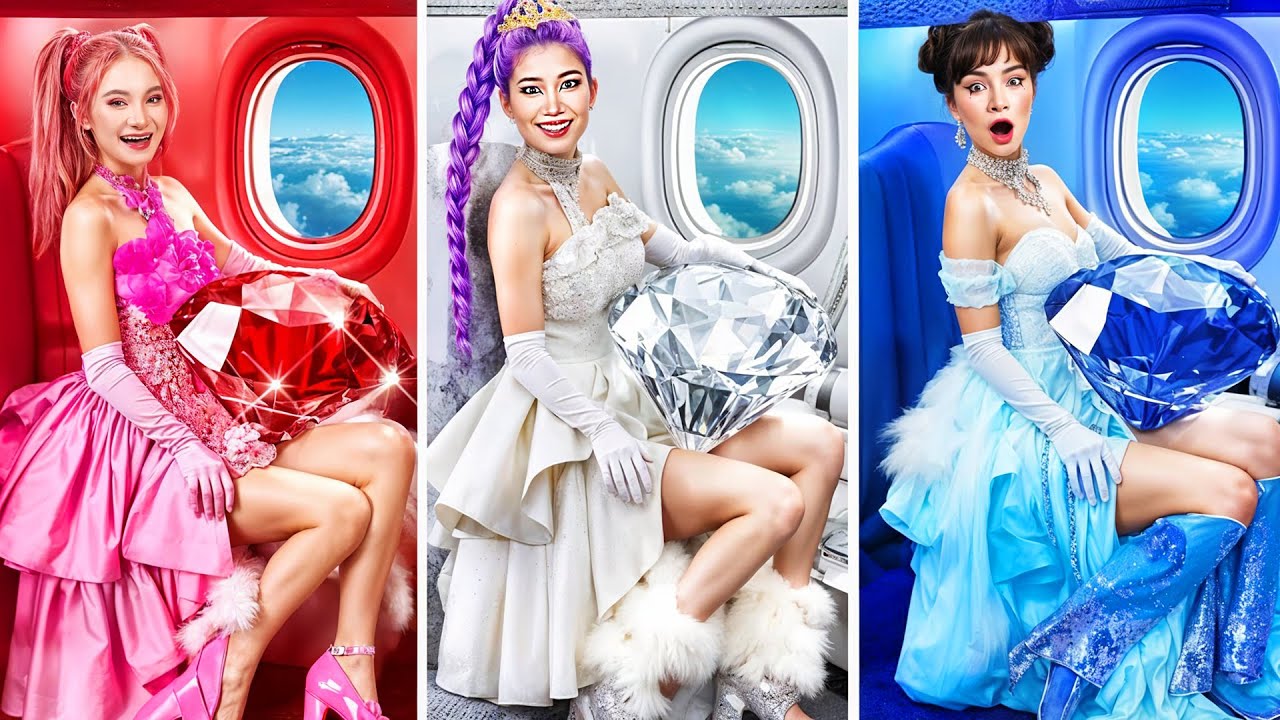 Moda K-Pop Demon Hunters: Huntrix Rubí VS Diamante VS Zafiro en el Avión | BomBomBop ESP