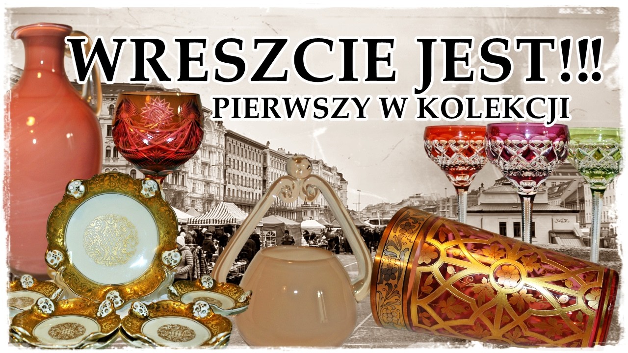 Pierwszy dwukolorowy kieliszek w kolekcji. Targ w Wiedniu. #targstaroci #antyki #starocie #porcelana