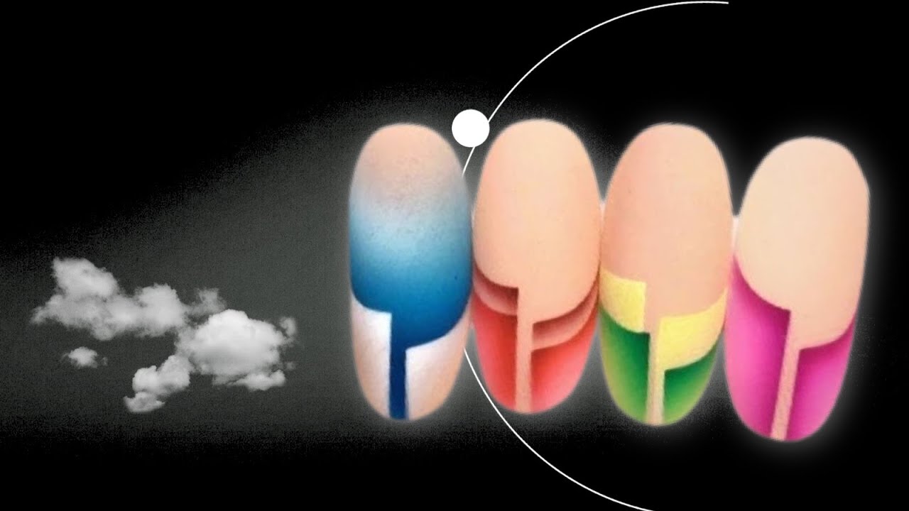 Как рисовать френч ступеньку аэрографом? | Маникюр для начинающих - YouTube