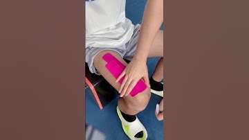 Use kinesiology tape to reduce thigh muscle soreness#kinesiologytape #thighpain