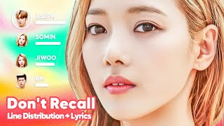 KARD - Don't Recall (Line Distribution + Lyrics Karaoke) PATREON REQUESTED