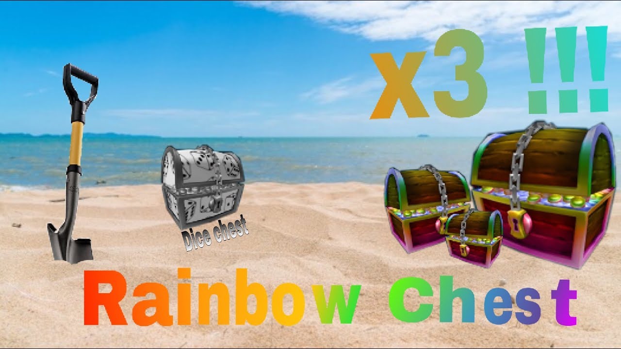 Destroying 3x Rainbow Chests And A Dice Chest In Treasure Hunt - roblox treasure hunt simulator easter